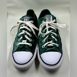 Converse All Star Velvet Green Sneakers